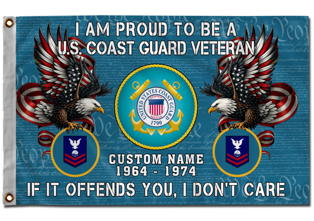 US Coast Guard, Honoring All Who Served - Flying Flag 3×5 Feet(90×150 Cm) - Image 2