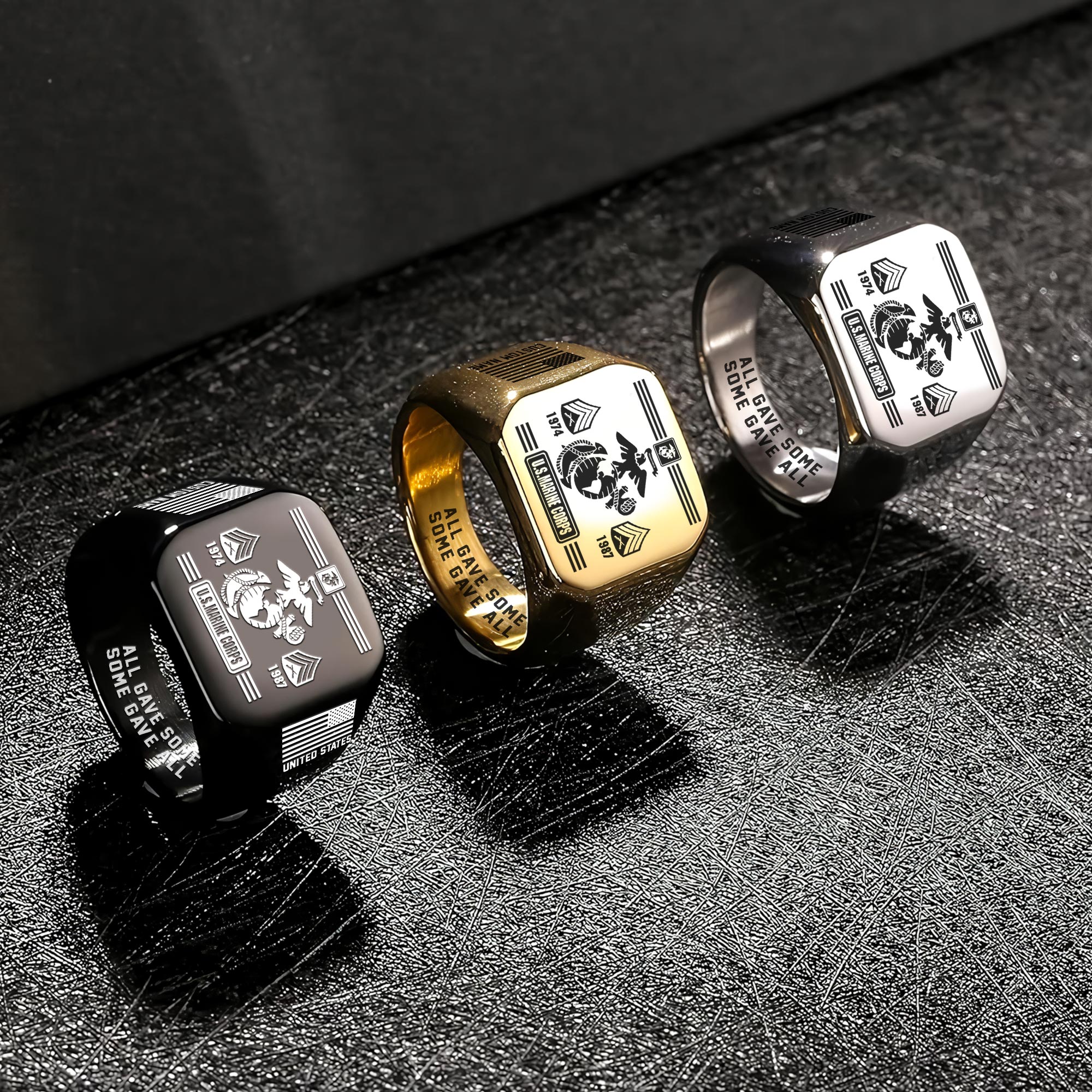 US Marine Corps, Honor The Fallen - Engraved Men's Ring - Image 7