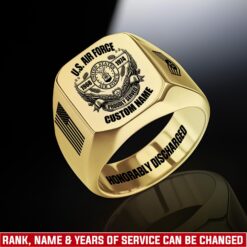 US Air Force , No One Gets Left Behind - Engraved Men's Ring