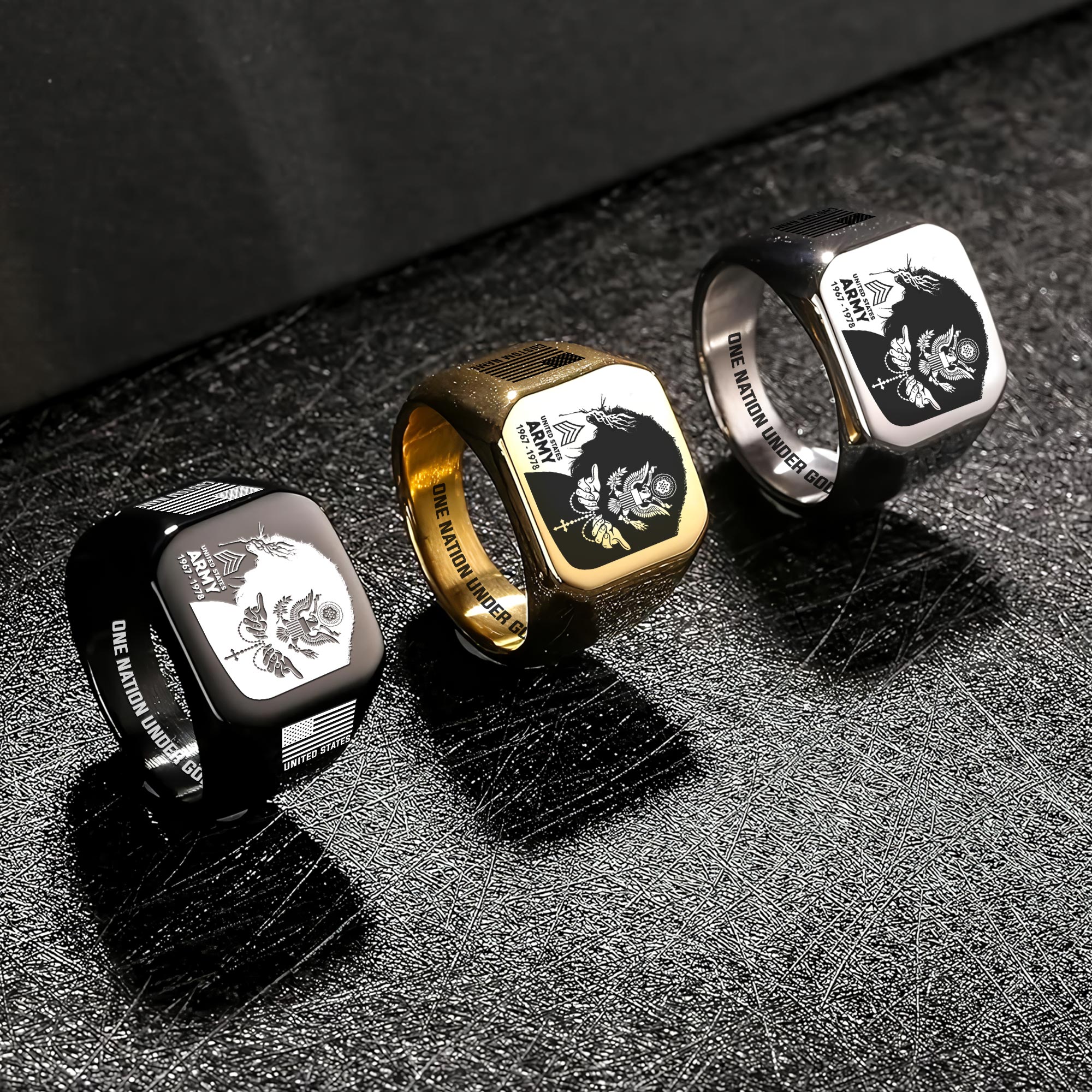 US Army, Life And Pride - Engraved Men's Ring - Image 7