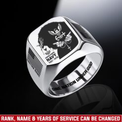 US Navy, American By Birth, Veteran By Choice - Engraved Men's Ring