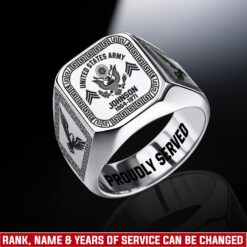 US Army, Proud Veteran - Engraved Men's Ring