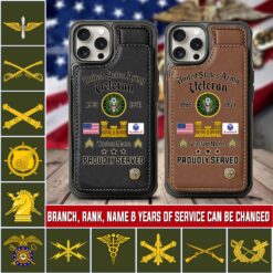 Army Branch, No One Gets Left Behind - Leather Flip Phone Case