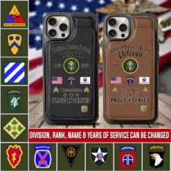 Army Division, Thank a Veteran - Leather Flip Phone Case