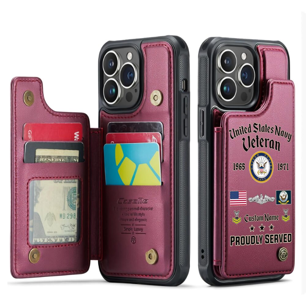 Navy Badge, Semper Fortis - Leather Flip Phone Case - Image 4