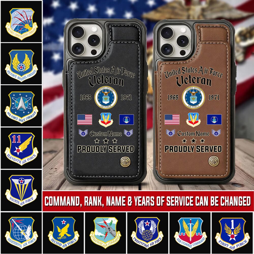 Air Force Command, E 9 Air Force Chief Master Sergeant - Leather Flip Phone Case