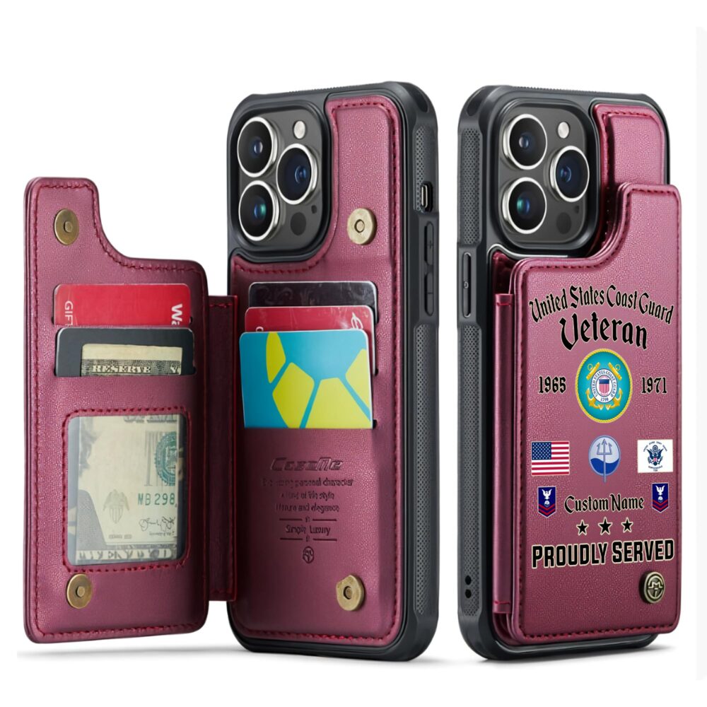 Coast Guard Rating, Once A Coastie, Always A Coastie - Leather Flip Phone Case - Image 4