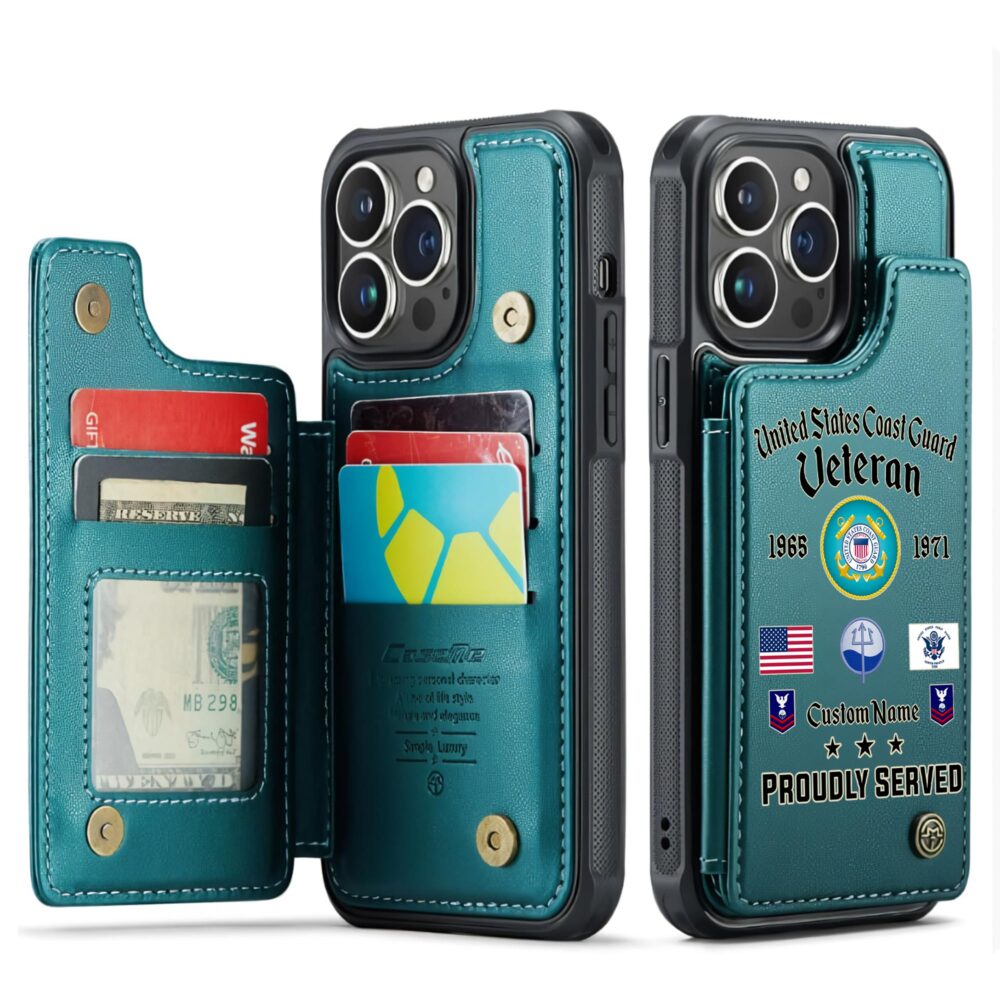 Coast Guard Rating, Once A Coastie, Always A Coastie - Leather Flip Phone Case - Image 5