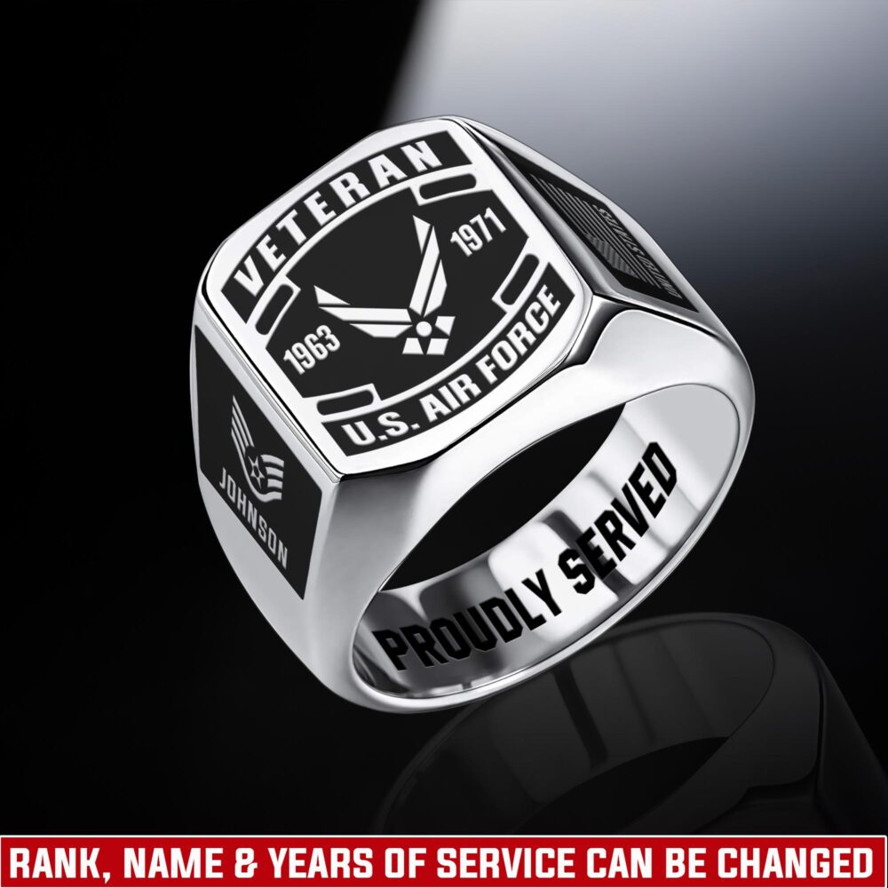 US Air Force , Aim High … Fly-Fight-Win - Engraved Men's Ring