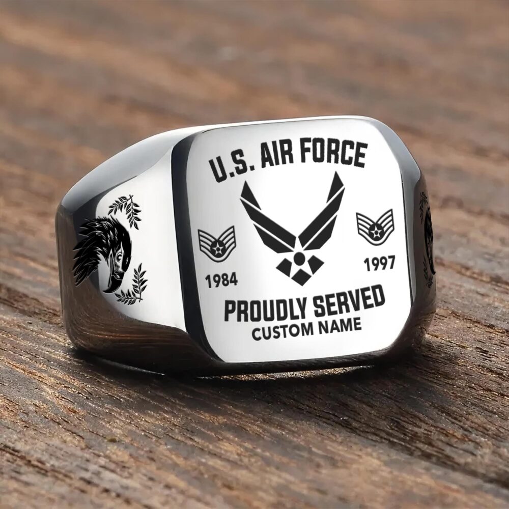 US Air Force , Once An Airman, Always An Airman - Engraved Men's Ring - Image 3