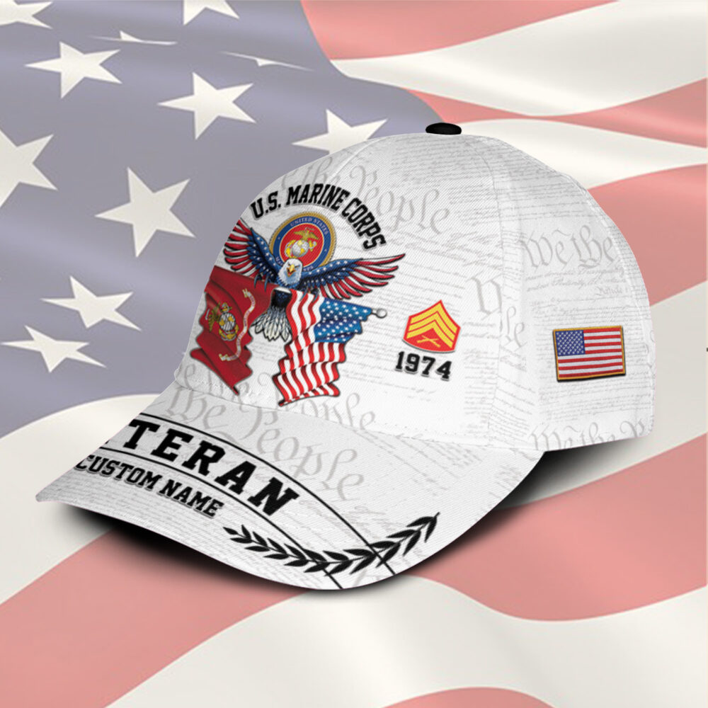 US Marine Corps, Proud Veteran - Classic Cap - Image 2