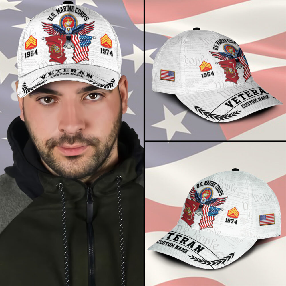 US Marine Corps, Proud Veteran - Classic Cap - Image 3