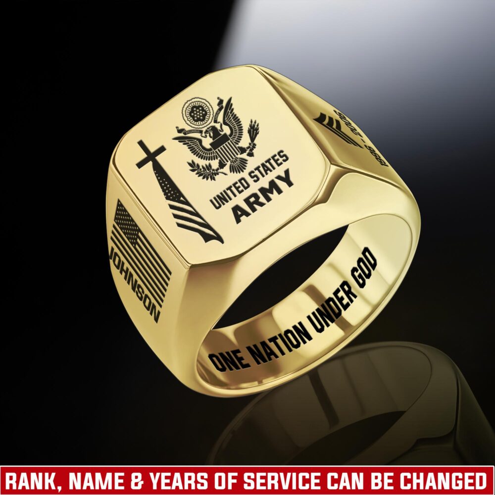 US Army, E 5 Army Sergeant - Engraved Men's Ring