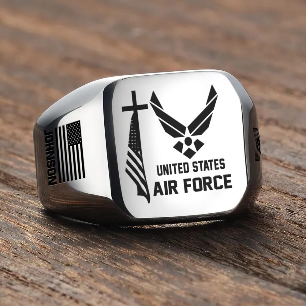 US Air Force , Served With Pride - Engraved Men's Ring - Image 3