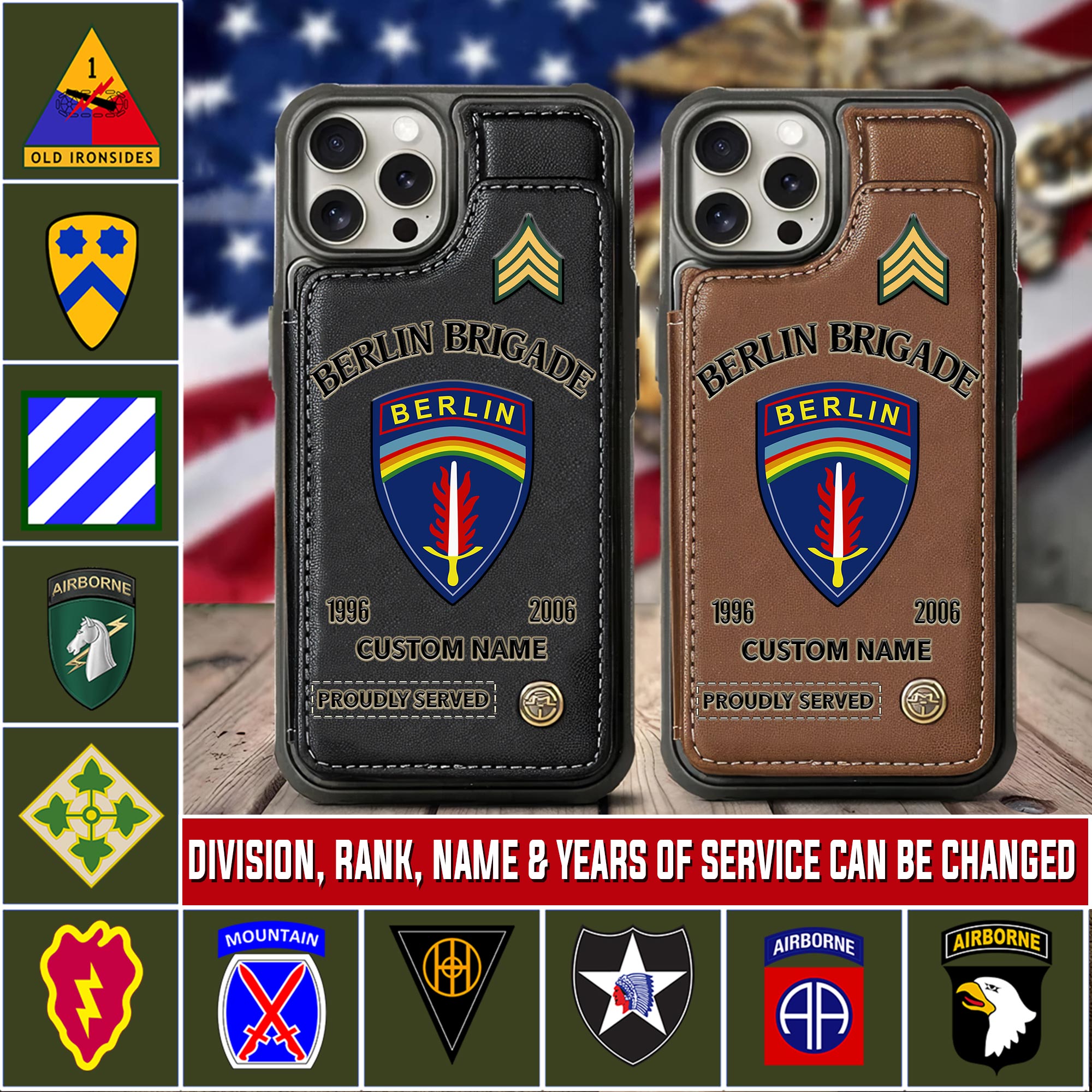 Army Division, O 4 Army Major - Leather Flip Phone Case