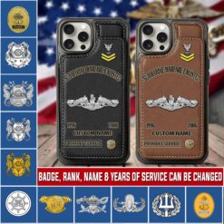 Navy Badge, Life And Pride - Leather Flip Phone Case