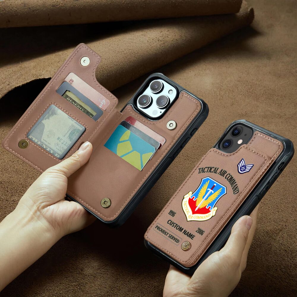 Air Force Command, E 8 Air Force First Sergeant - Leather Flip Phone Case - Image 2