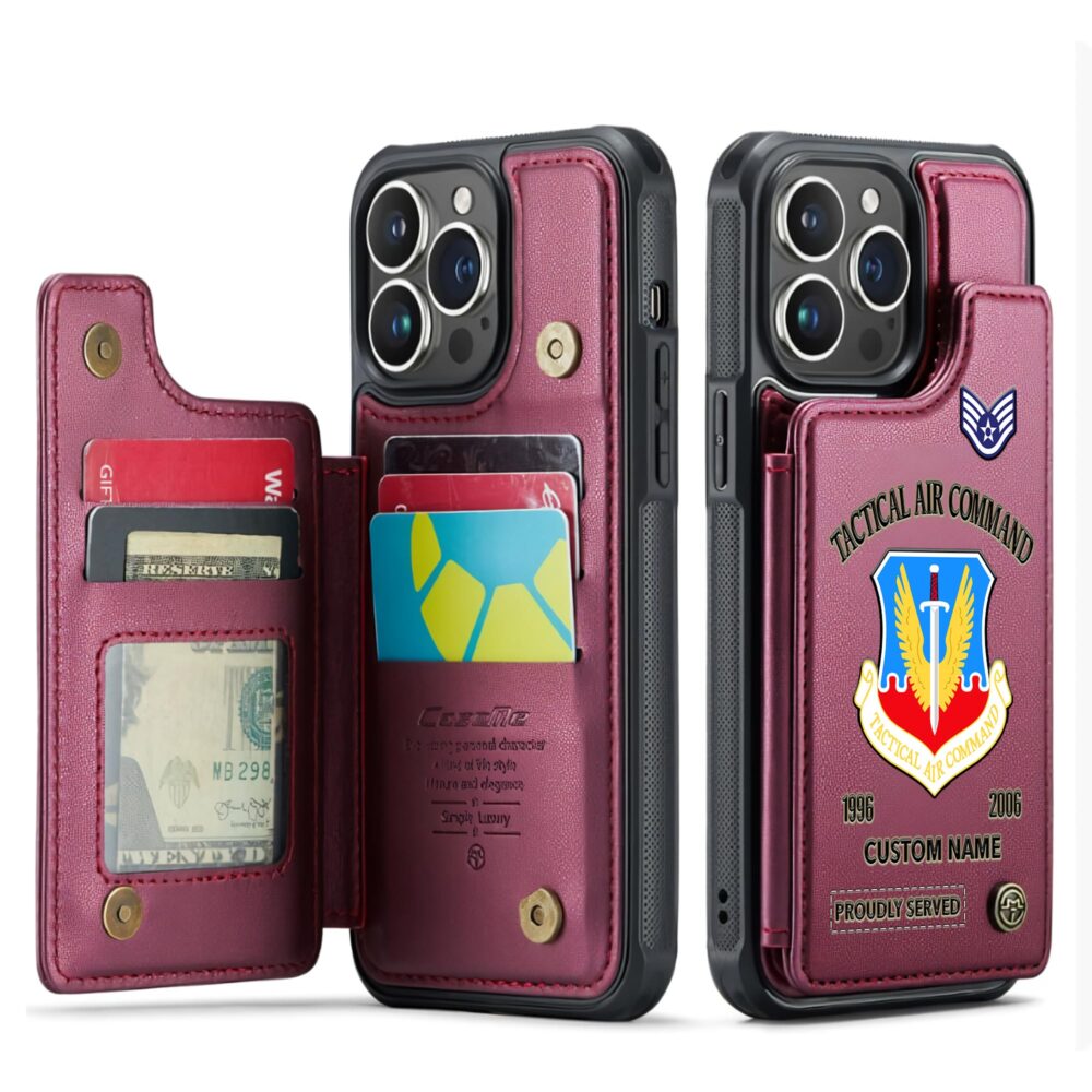 Air Force Command, E 8 Air Force First Sergeant - Leather Flip Phone Case - Image 4