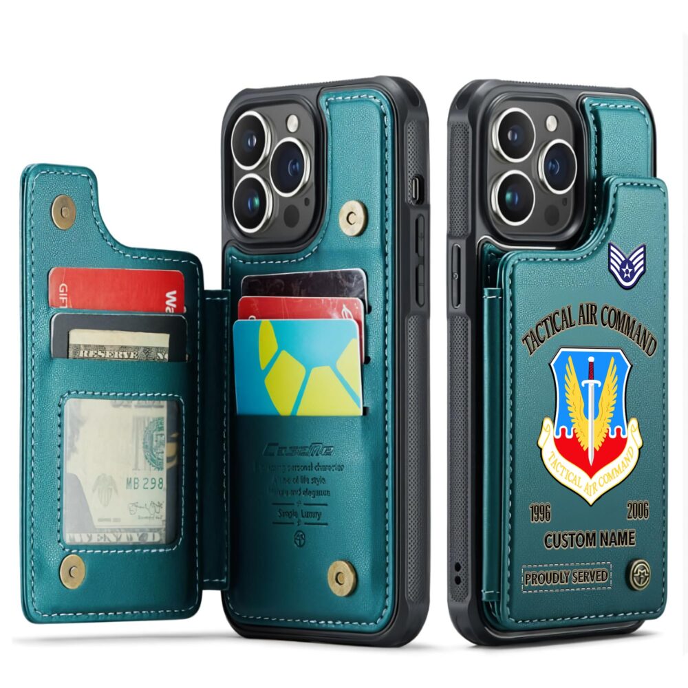 Air Force Command, E 8 Air Force First Sergeant - Leather Flip Phone Case - Image 5