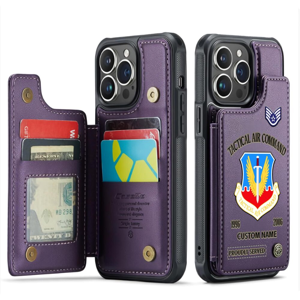 Air Force Command, E 8 Air Force First Sergeant - Leather Flip Phone Case - Image 6