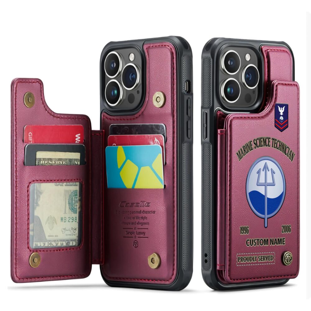 Coast Guard Rating, Proud To Have Served - Leather Flip Phone Case - Image 4