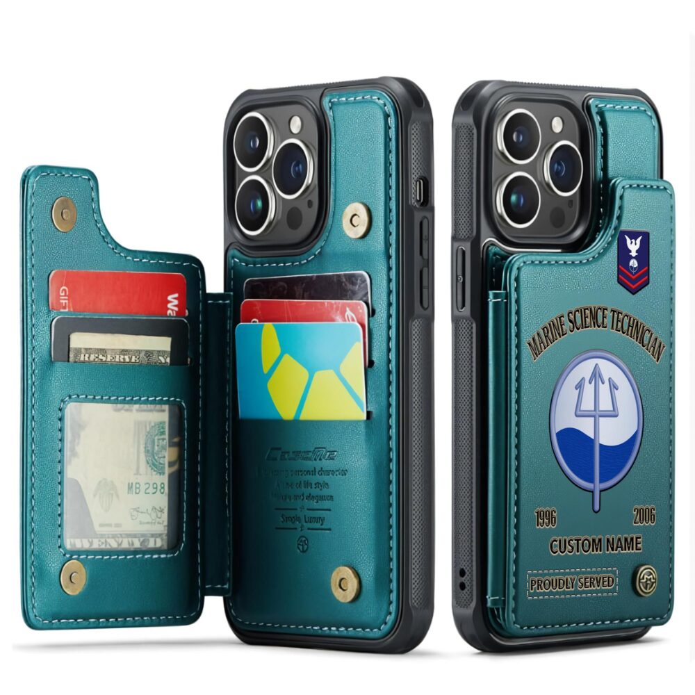 Coast Guard Rating, Proud To Have Served - Leather Flip Phone Case - Image 5