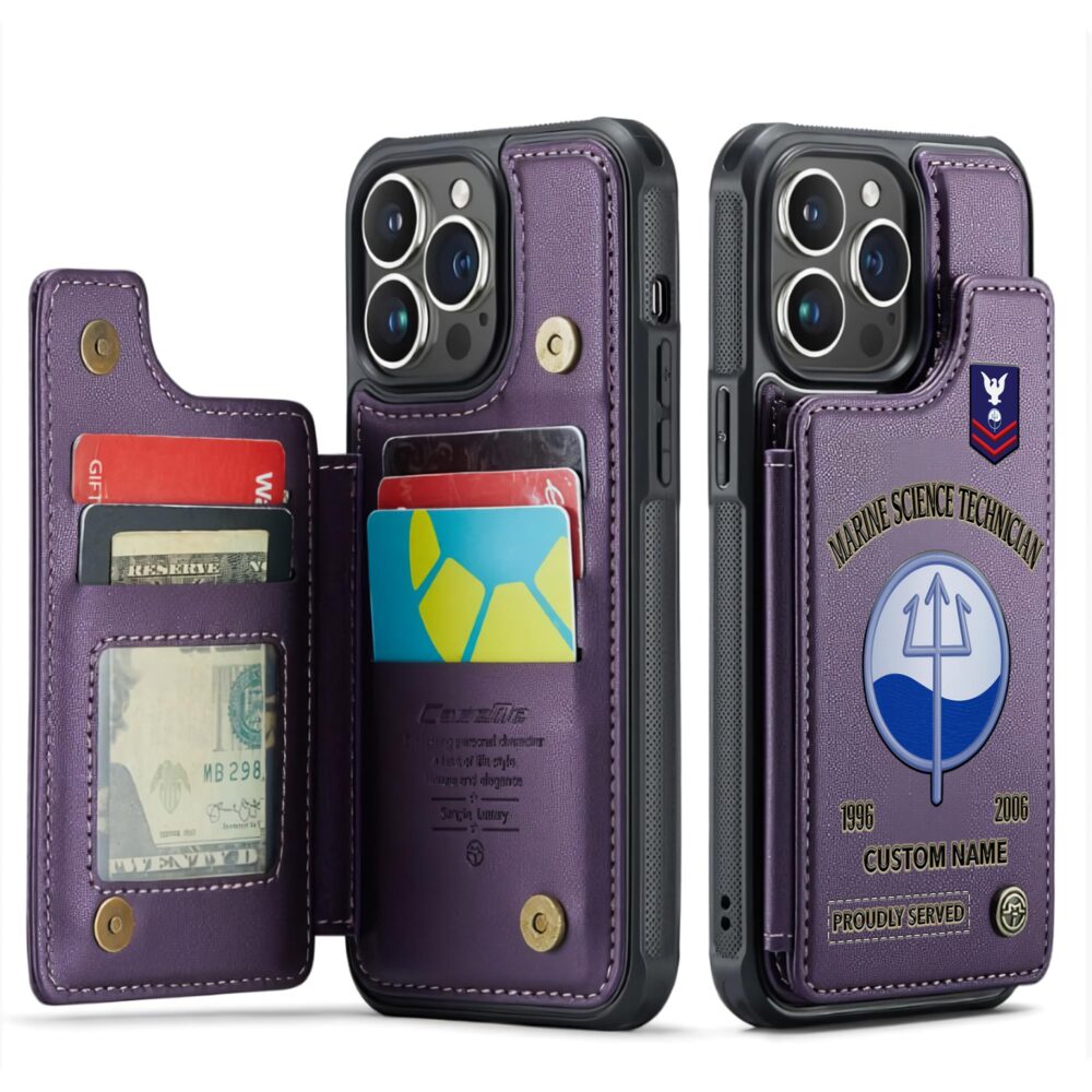 Coast Guard Rating, Proud To Have Served - Leather Flip Phone Case - Image 6