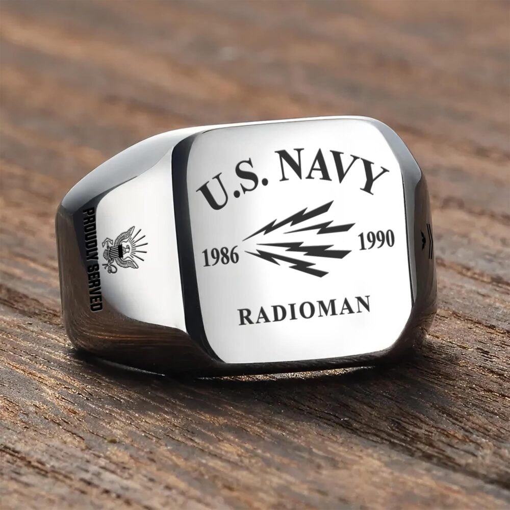 Navy Rating, Defender of Freedom - Engraved Men's Ring - Image 3