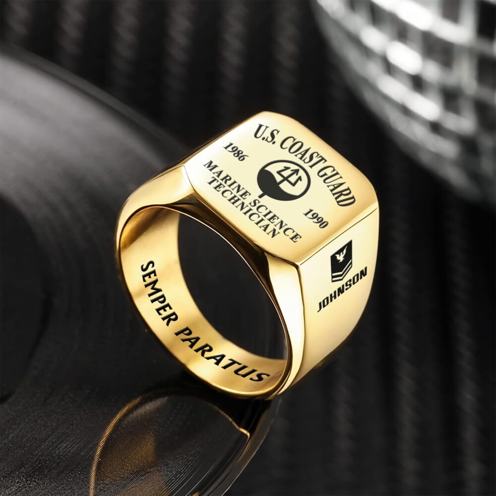 Coast Guard Rating, Always Ready - Engraved Men's Ring - Image 2