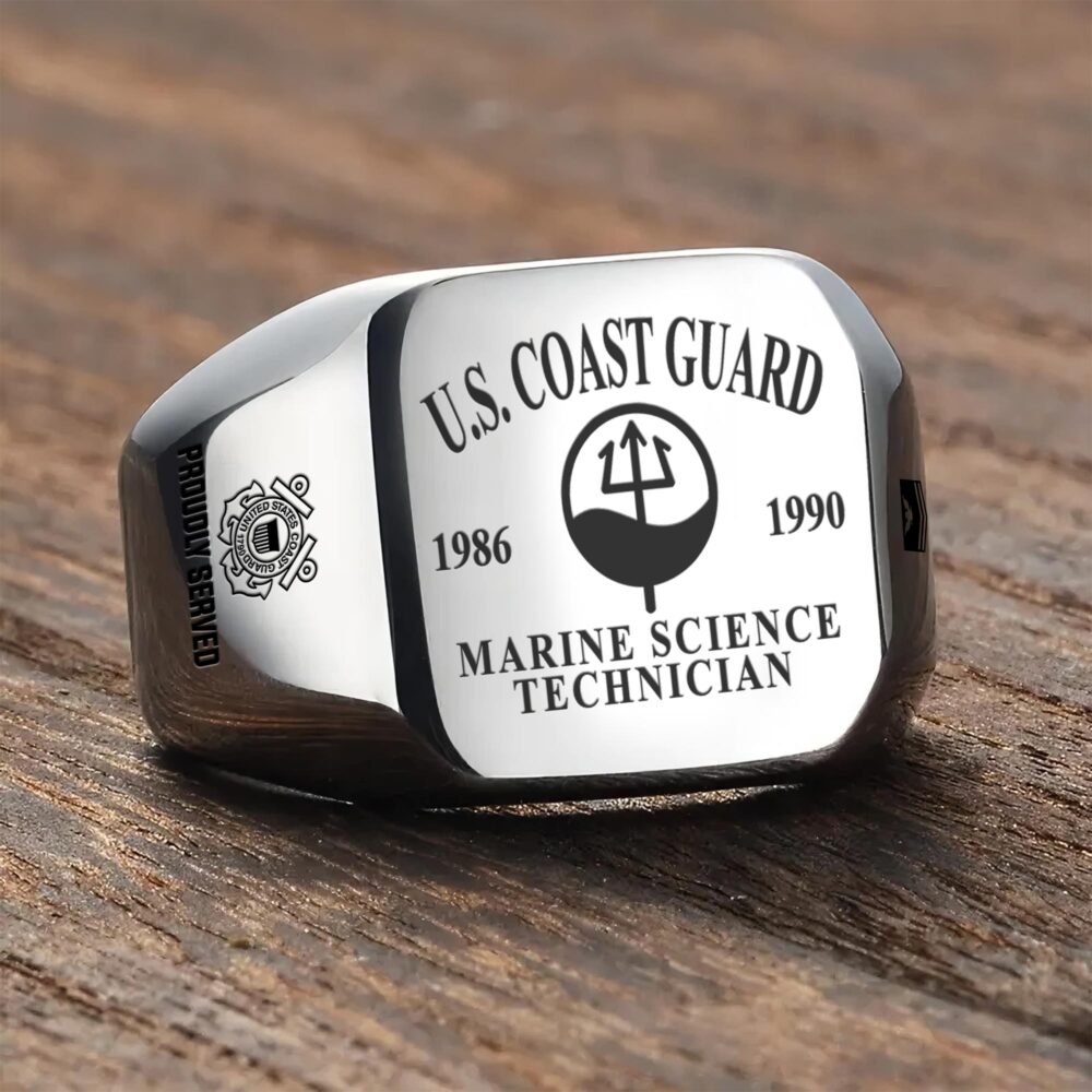 Coast Guard Rating, Always Ready - Engraved Men's Ring - Image 3