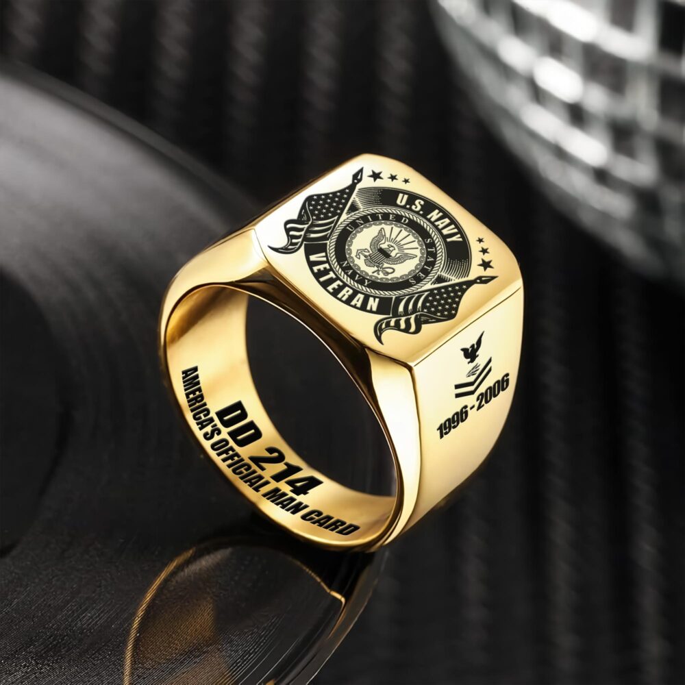 US Navy, Semper Fortis - Engraved Men's Ring - Image 2