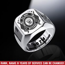 US Navy, Semper Fortis - Engraved Men's Ring