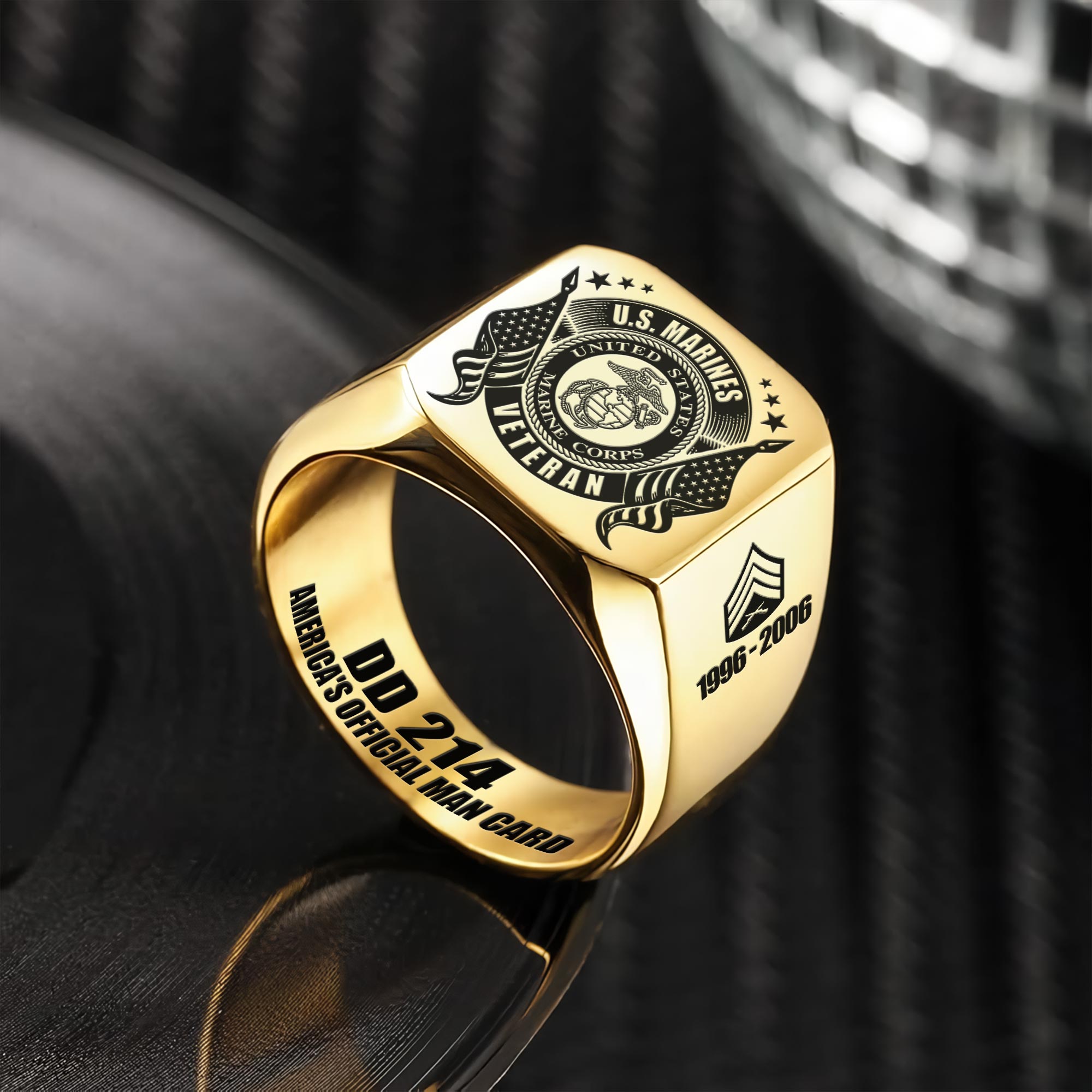 US Marine Corps, All Gave Some, Some Gave All - Engraved Men's Ring - Image 2