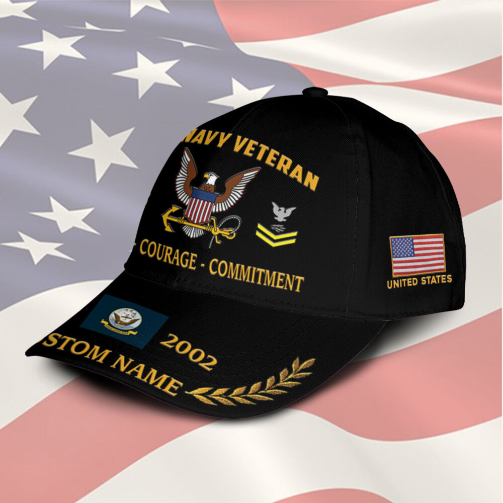 US Navy, American By Birth, Veteran By Choice - Classic Cap - Image 2