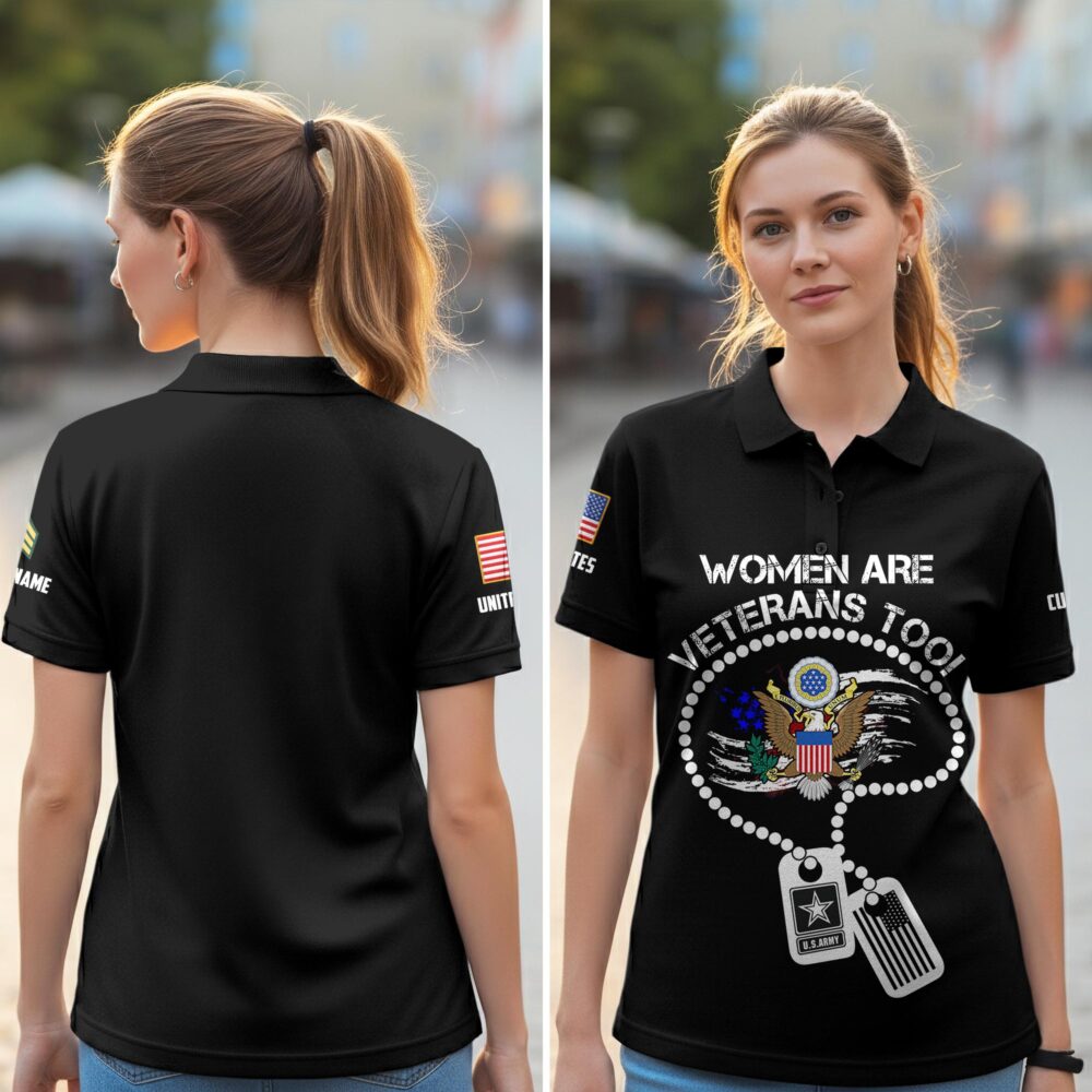 US Army, E 7 Army Sergeant First Class - Women Polo Shirt