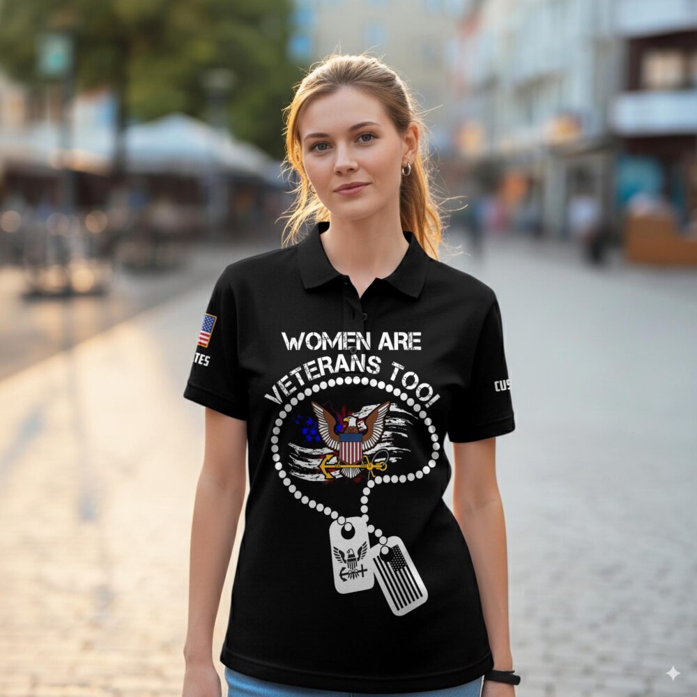 US Navy, Honoring All Who Served - Women Polo Shirt - Image 2