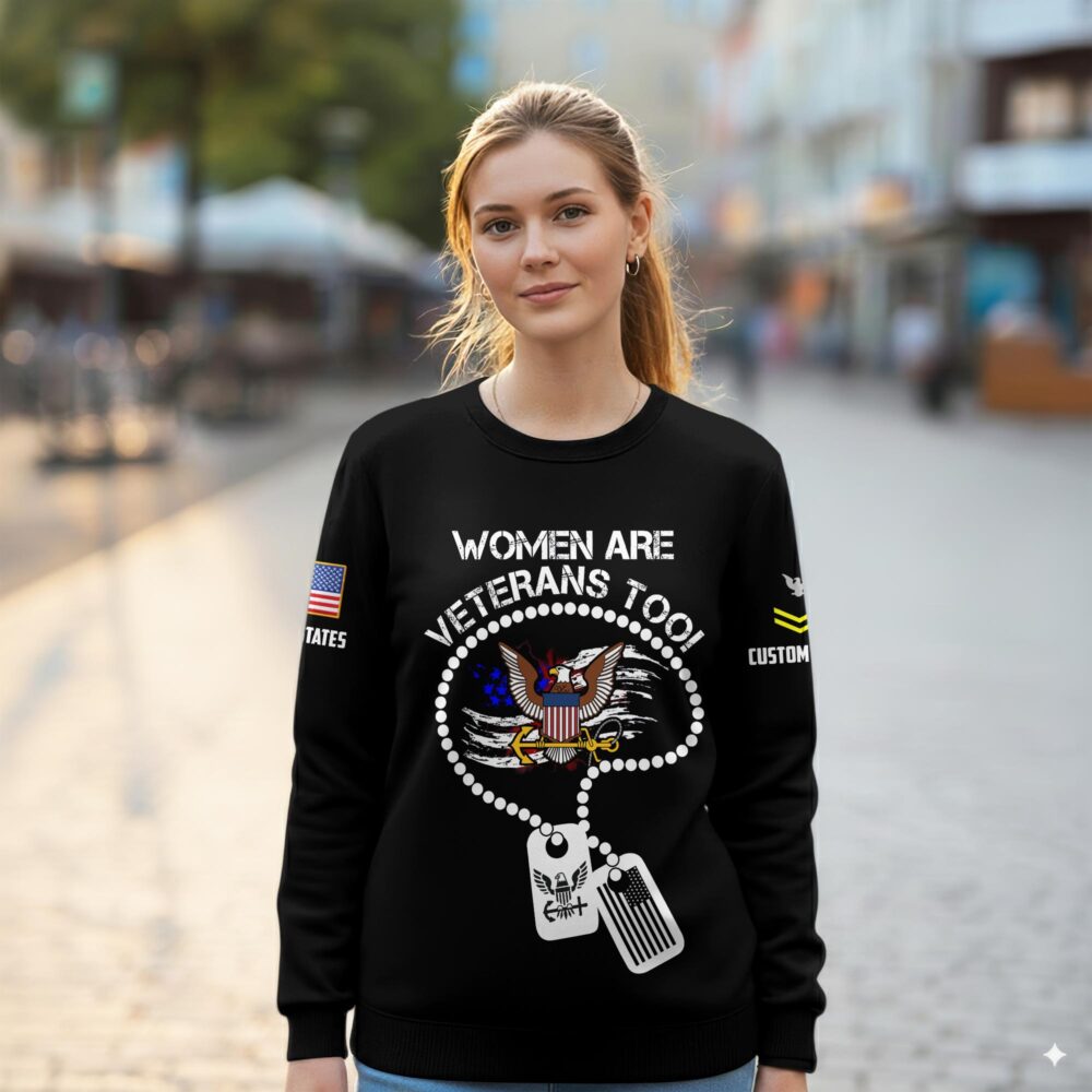US Navy, Proud Veteran - Women Sweatshirt - Image 2