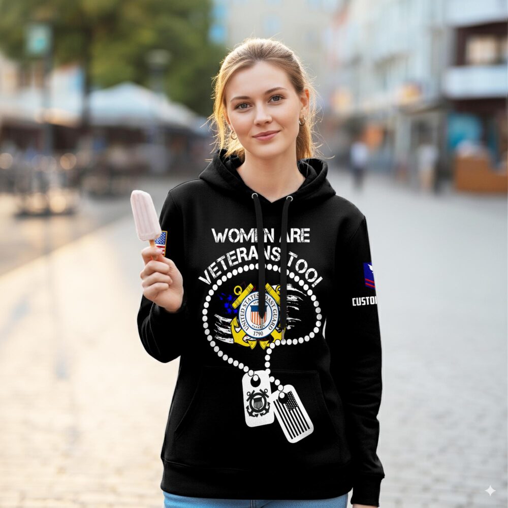 US Coast Guard, Honor, Duty, Service - Women Hoodie - Image 2