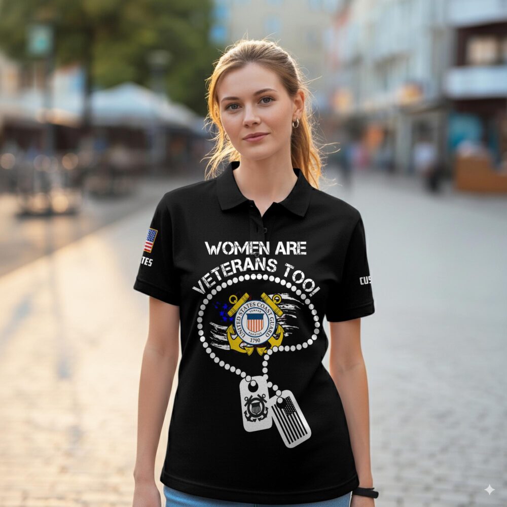 US Coast Guard, Honor The Fallen - Women Polo Shirt - Image 2