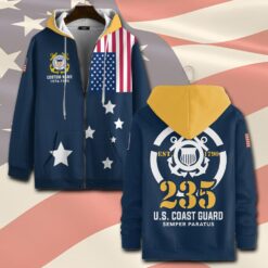 US Coast Guard, E 3 Red - Zip Hoodie