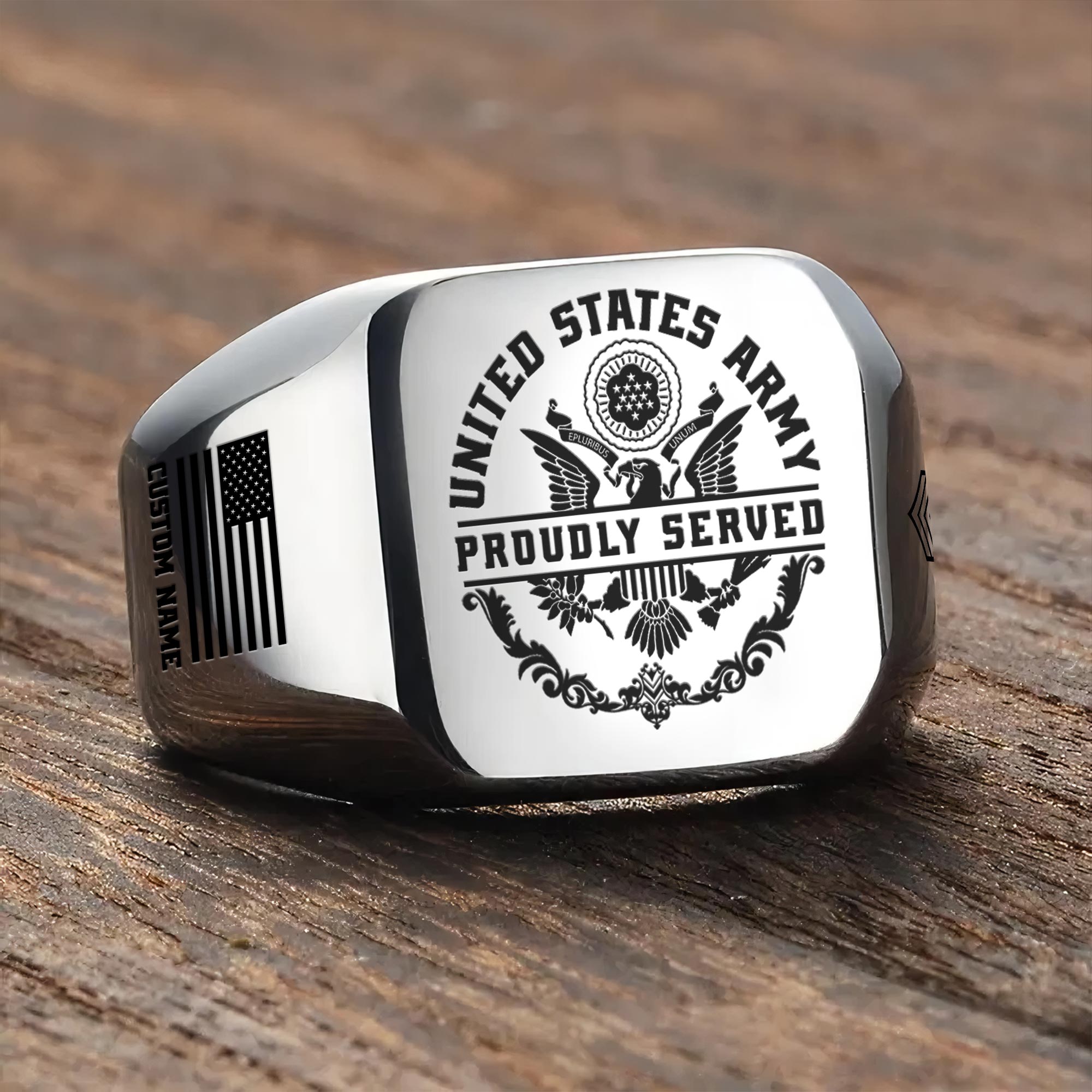 US Army, E 5 Army Sergeant - Engraved Men's Ring - Image 3