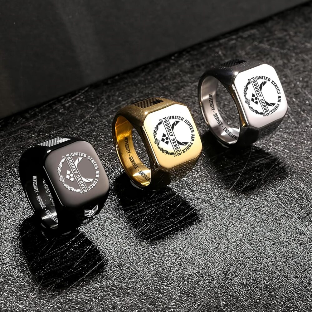 US Air Force , Freedom Isn't Free - Engraved Men's Ring - Image 7