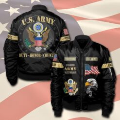 US Army, American By Birth, Veteran By Choice - Bomber Jacket