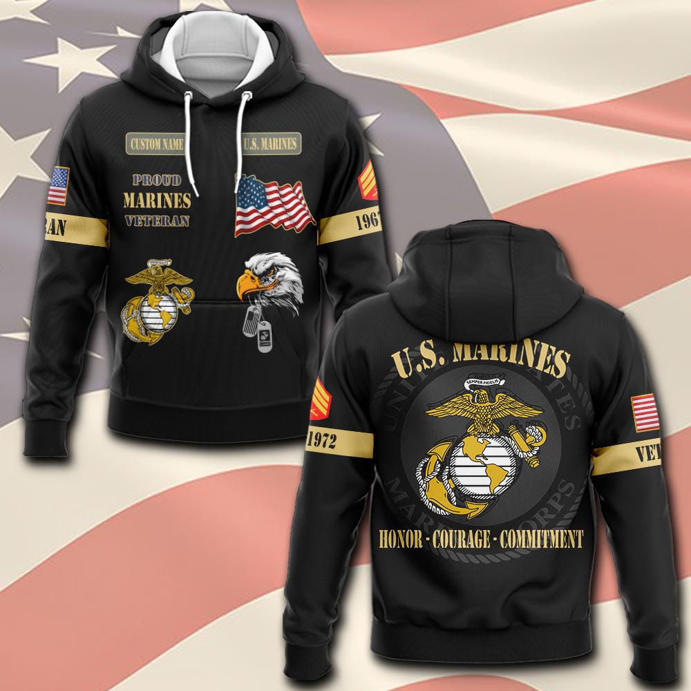US Marine Corps, Proud Veteran - Hoodie