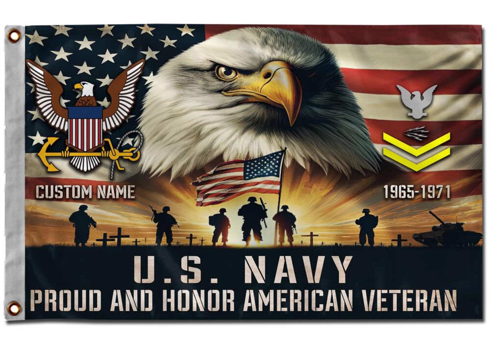 US Navy, E 9 Gold - Flying Flag 4×6 Feet(123×183 Cm) - Image 2