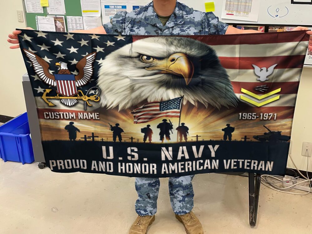 US Navy, E 9 Gold - Flying Flag 4×6 Feet(123×183 Cm) - Image 3