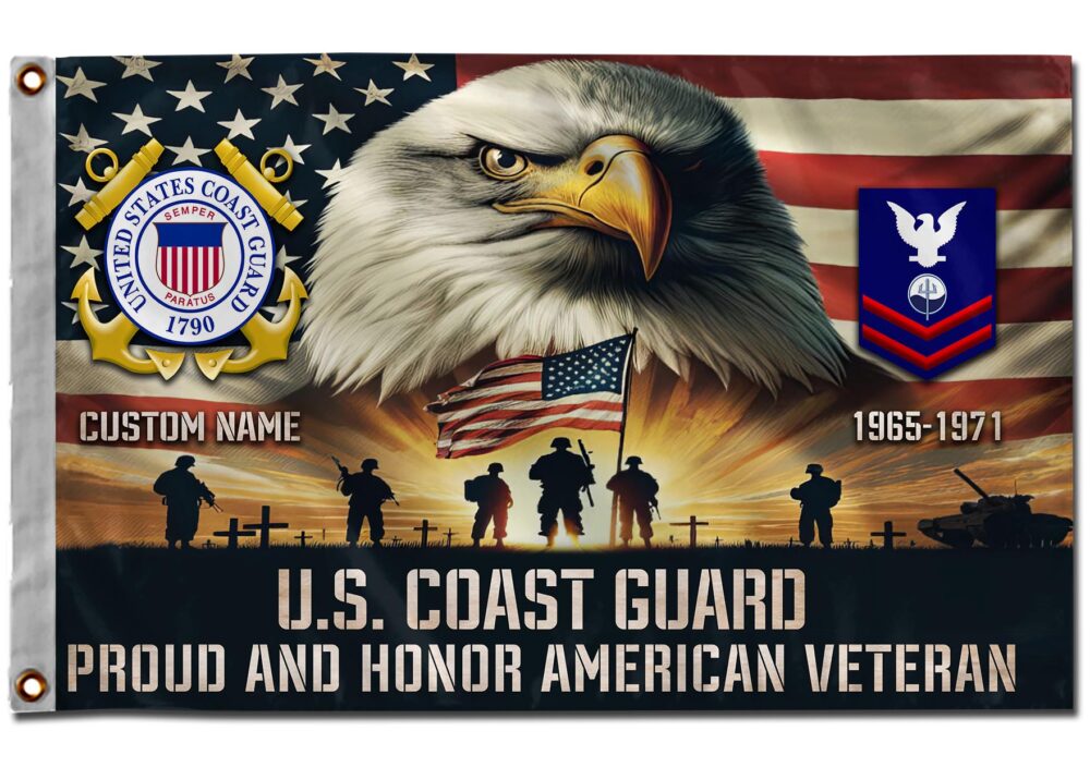 US Coast Guard, Duty, Honor, Country - Flying Flag 4×6 Feet(123×183 Cm) - Image 2