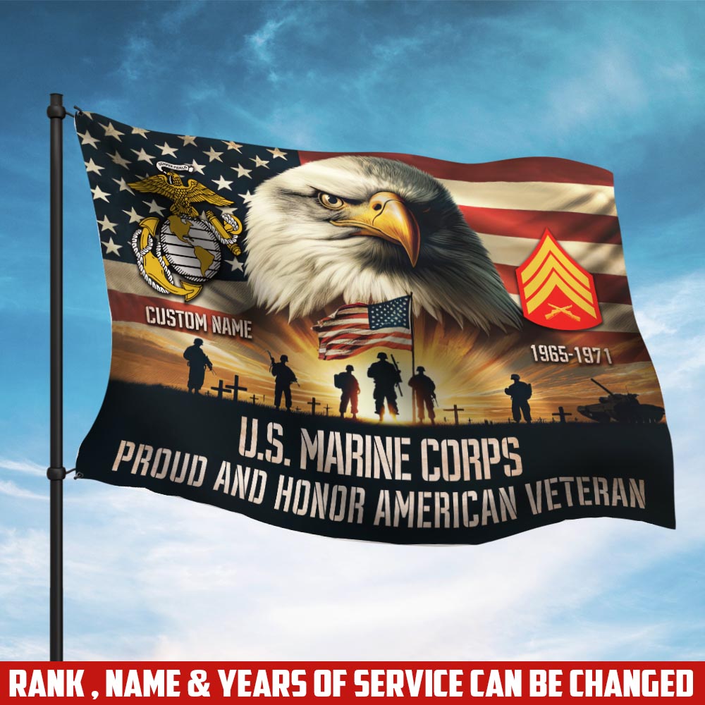 US Marine Corps, Honor, Duty, Service - Flying Flag 3×5 Feet(90×150 Cm)
