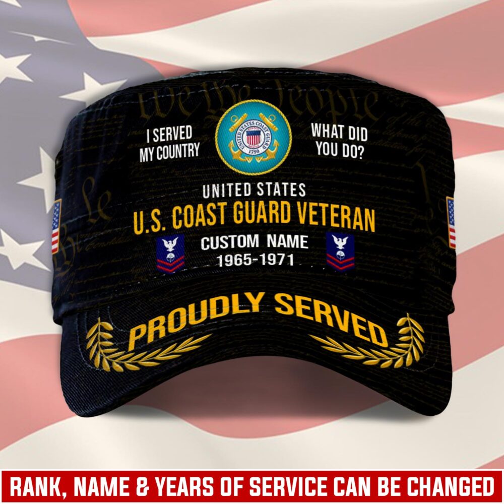 US Coast Guard, E 4 Gold - Military Cap