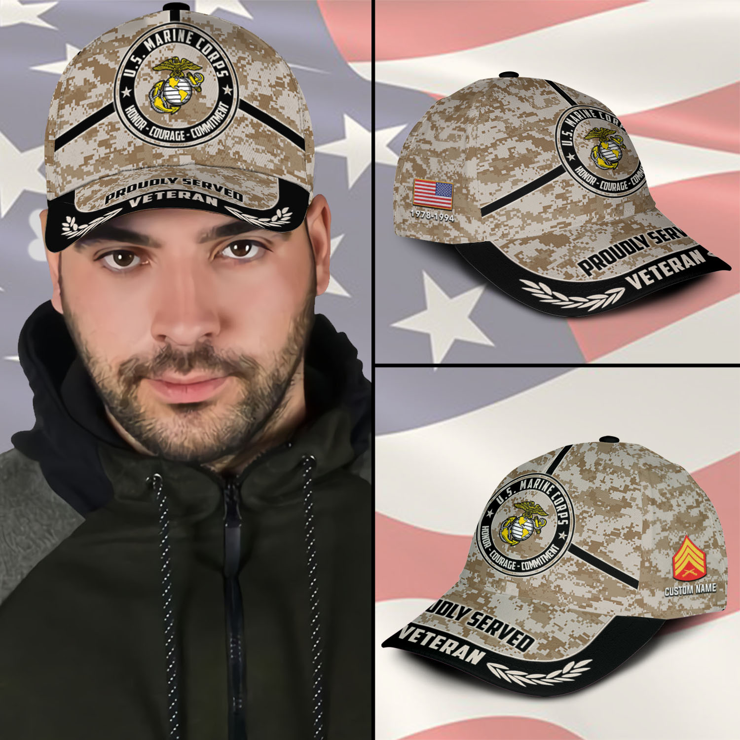 US Marine Corps, E 4 Marines Corporal - Classic Cap - Image 3